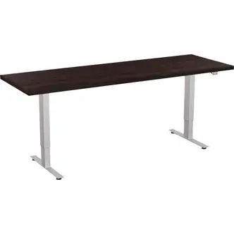 Special-T 24x72" Patriot 3-Stage Sit/Stand Table - Espresso Rectangle Top - Brown Silver Base - 24" to 48" Adjustment x 72" Table Top Width x 24" Table Top Depth - 46" Height - Assembly Required - 1 Each - TAA Compliant