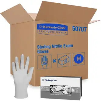 Kimberly-Clark Professional Sterling Nitrile Exam Gloves - Medium Size - For Right/Left Hand - Light Gray - Latex-free, Textured Fingertip, Non-sterile, Static Dissipative - For Laboratory Application, Chemotherapy, Industrial - 200/Box - 10 / Carton - 3.