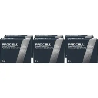 Duracell Procell Alkaline C Battery Boxes of 12 - For Multipurpose - C - 7000 mAh - 1.5 V DC - 72 / Carton