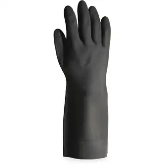 ProGuard Long-sleeve Lined Neoprene Gloves - Acid, Grease, Oil Protection - X-Large Size - Unisex - Black - Extra Heavyweight, Flock-lined, Embossed Grip, Chemical Resistant, Tear Resistant, Oil Resistant, Grease Resistant, Acid Resistant, Long Sleeve - F