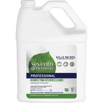 Seventh Generation Disinfecting Kitchen Cleaner Refill - 128 fl oz (4 quart) - Lemongrass Citrus Scent - 1 Each - Refillable, Disinfectant, Deodorize, Easy to Use