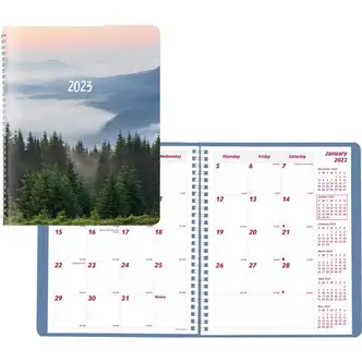 Brownline Mountain Monthly 2023 Planner - Monthly - 14 Month - December 2023 - January 2024 - Twin Wire - Nature's Hues - 8.9" Height x 7.1" Width - Ruled Daily Block, Reminder Section, Notes Area, Six Month Reference - 1 Each