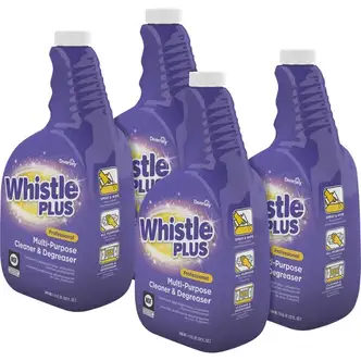Diversey Whistle Plus Cleaner & Degreaser - Ready-To-Use - 32 fl oz (1 quart) - Citrus Scent - 4 / Carton - Heavy Duty, Easy to Use, Rinse-free, Non-streaking, Phosphate-free - Purple