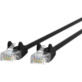 Belkin RJ45 Category 6 Snagless Patch Cable - 14 ft Category 6 Network Cable for Network Device, Notebook, Desktop Computer, Modem, Router - First End: 1 x RJ-45 Network - Male - Second End: 1 x RJ-45 Network - Male - 1 Gbit/s - Patch Cable - Black - 1 Ea