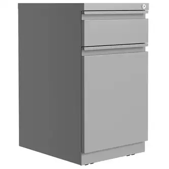 Lorell Mobile File Cabinet with Backpack Drawer - 15" x 27.8"20" - 2 x Box, File Drawer(s) - Finish: Silver