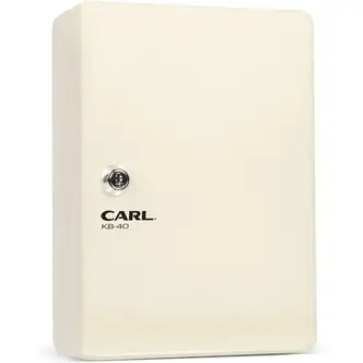 CARL Steel Security Key Cabinet - 10.3" x 7" x 3.5" - Lockable, Wall Mountable - Ivory - Steel
