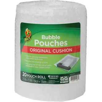 Duck Bubble Pouch Mailers - 7.50" Width - Self-sealing, Moisture Proof, Easy to Use - Clear - 20 / Roll