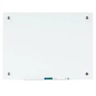 Bi-silque Magnetic Glass Dry Erase Board - 36" (3 ft) Width x 48" (4 ft) Height - White Glass Surface - Rectangle - Horizontal/Vertical - Magnetic - 1 Each