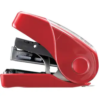 MAX Flat Clinch Mini Stapler - 25 Sheets Capacity - 1 Each - Red