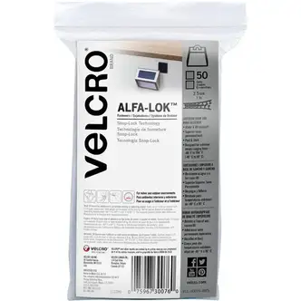 VELCRO® Alfa-Lok Fasteners - 1" Length x 1" Width - 50 / Pack