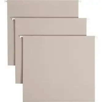 Smead TUFF 1/3 Tab Cut Letter Recycled Hanging Folder - 8 1/2" x 11" - 3" Expansion - Top Tab Location - Assorted Position Tab Position - Steel Gray - 10% Recycled - 18 / Box