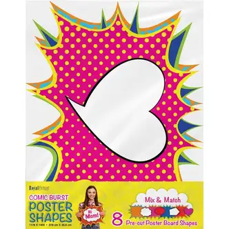Geographics Cosmic Burst Shapes Poster Board - Fun and Learning, Project, Sign, Display, Art - 18"Height x 14"Width - 1 / Pack - Multi