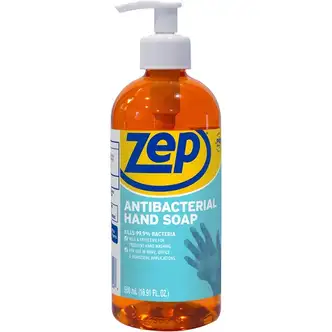 Zep Antimicrobial Hand Soap - Fresh Clean ScentFor - 16.9 fl oz (500 mL) - Kill Germs, Bacteria Remover, Soil Remover - Hand - Antibacterial - Orange - Non-abrasive, Solvent-free, Residue-free - 1 Each