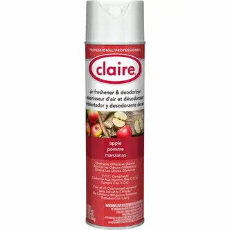 Claire Apple Air Freshener & Deodorizer - Aerosol - 20 fl oz (0.6 quart) - Dutch Apple - 12 / Pack - Ozone-safe, Chemical-free, Residue-free, Non-staining, Odor Neutralizer