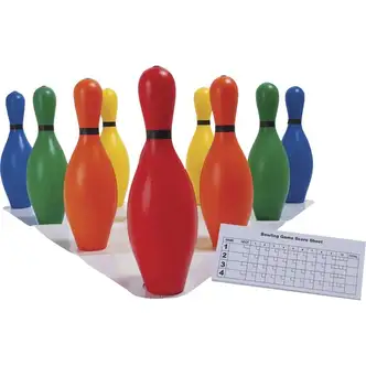 Champion Sports Multi-Color Plastic Bowling Pin Set - 10 Pack