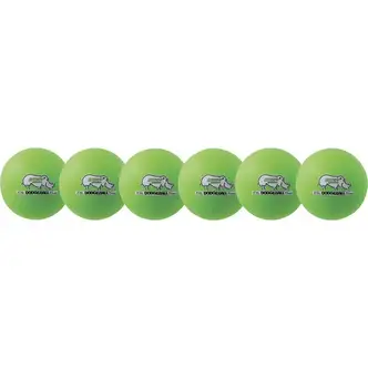 Champion Sports Rhino Skin Low Bounce Dodgeball Set - 6.30" - Low Density Foam - Neon Green - 6 / Set