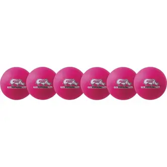 Champion Sports Rhino Skin Low Bounce Dodgeball Set - 6.30" - Low Density Foam - Neon Pink - 6 / Set