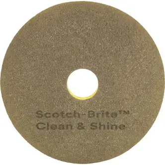 Scotch-Brite Clean & Shine Pad - 5/Carton - Round x 12" Diameter x 1" Thickness - Cleaning, Polishing, Scrubbing - Vinyl Composition Tile (VCT), Luxury Vinyl Tile (LVT), Vinyl, Rubber, Stone, Terrazzo, Marble, Granite, Concrete, Linoleum Floor - 150 rpm t