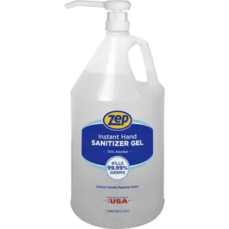 Zep Hand Sanitizer Gel - Clean Scent - 1 gal (3.8 L) - Pump Dispenser - Kill Germs - Hand - Clear - Residue-free - 1 Each