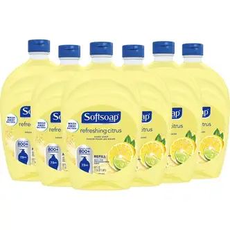 Softsoap Citrus Hand Soap Refill - Fresh Citrus ScentFor - 50 fl oz (1478.7 mL) - Bottle Dispenser - Dirt Remover, Bacteria Remover, Residue Remover - Hand - Yellow - Residue-free, Non-sticky - 6 / Carton
