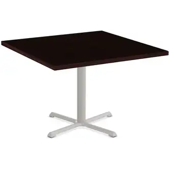 Special-T StarX-2 Dining Table - Espresso Square Top - Gray, Powder Coated Base - 36" Table Top Length x 36" Table Top Width - 29" HeightAssembly Required - Thermofused Laminate (TFL) Top Material - 1 Each