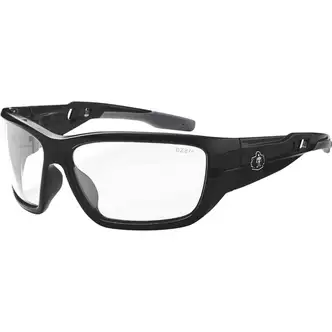 Skullerz BALDR Clear Lens Safety Glasses - Eye Protection - Black - Clear Lens - Anti-fog, Impact Resistant, Anti-scratch, UV Resistant, Durable, Bendable Frame, Flexible Frame, Break Resistant, Non-Slip Temple, Rubber Tipped Temples, Sweat Resistant, ...