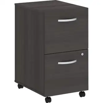 Bush Business Furniture Studio C 2 Drawer Mobile File Cabinet - 15.7" x 20.2"27.7" - 2 x File Drawer(s) - Finish: Storm Gray, Thermofused Laminate (TFL)