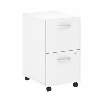 Bush Business Furniture Studio C 2 Drawer Mobile File Cabinet - 15.7" x 20.2"27.7" - 2 x File Drawer(s) - Finish: White, Thermofused Laminate (TFL)