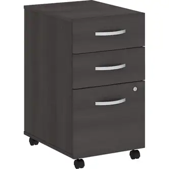 Bush Business Furniture Studio C 3 Drawer Mobile File Cabinet - 15.7" x 20.2"27.8" - 3 x File, Box Drawer(s) - Finish: Storm Gray, Thermofused Laminate (TFL)