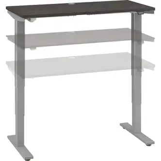 Bush Business Furniture Move 40 Series 48w X 24d Electric Height Adjustable Standing Desk - Storm Gray Rectangle Top - Silver T-shaped Base - 2 Legs - 176 lb Capacity - Adjustable Height - 24" to 48" Adjustment x 47.60" Table Top Width x 23.35" Table Top 