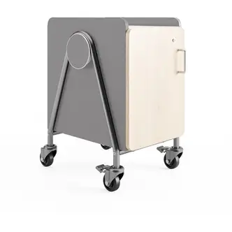 Safco Whiffle Typical Single Rolling Storage Cart - 44 lb Capacity - 4 Casters - 3" Caster Size - Laminate, Particleboard, Polyvinyl Chloride (PVC), Metal, Thermofused Laminate (TFL) - x 16.5" Width x 19.8" Depth x 27.3" Height - Steel Frame - Gray - 1 Ca