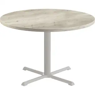 Special-T StarX-2 Dining Table - Aged Driftwood Round Top - Gray, Powder Coated x 36" Table Top Diameter - 29" Height - Assembly Required - 1 Each