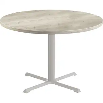 Special-T StarX-2 Dining Table - Aged Driftwood Round Top - Gray, Powder Coated x 42" Table Top Diameter - 29" Height - Assembly Required - 1 Each
