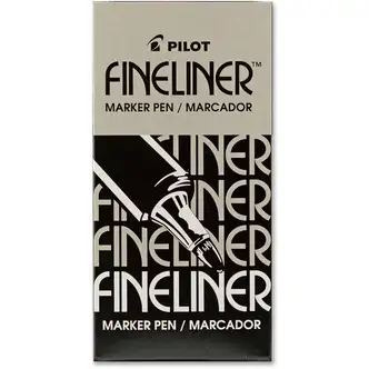 Pilot Fineliner Markers - Fine Pen Point - 0.7 mm Pen Point Size - Black - Black Barrel - Acrylic Fiber Tip - 12 / Box