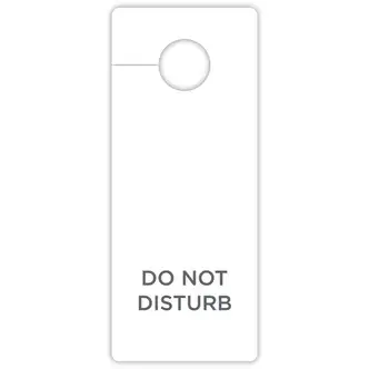RDI Do-Not-Disturb Hang Sign - 100 / Carton - Do Not Disturb Print/Message - 3" Width x 8" Height - Rectangular Shape - Hanging Hole, Printable - White