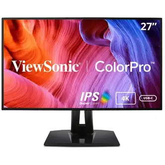 ViewSonic VP2768a-4K 27 Inch Premium IPS 4K Monitor with Advanced Ergonomics, ColorPro 100% sRGB Rec 709, 14-bit 3D LUT, Eye Care, HDMI, USB C, DisplayPort for Professional Home and Office - ColorPro VP2768a-4K - 4K UHD Monitor with Ergonomics, USB-C, HDM