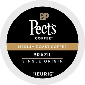 Peet's Coffee® K-Cup Brazil Coffee - Compatible with Keurig Brewer - Medium - 22 / Box