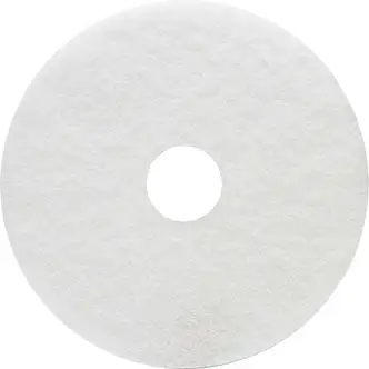 Genuine Joe Floor Cleaner Pad - 5/Carton - Round x 16" Diameter - Scrubbing, Cleaning - 350 rpm to 800 rpm Speed Supported - Resilient, Flexible - White