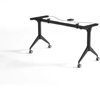 Lorell Spry Nesting Training Table Base - Black Folding Base - 2 Legs - 29.50" Height - Assembly Required - Cold-rolled Steel (CRS) - 1 Each