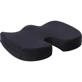 Lorell Butterfly-Shaped Seat Cushion - 17.50" x 15.50" - Fabric, Memory Foam, Silicone - Butterfly - Comfortable, Ergonomic Design, Durable, Machine Washable, Zippered, Anti-slip - Black - 1Each
