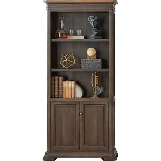 Martin Sonoma Veneer Bookcase - 36" x 78"14" - 2 Door(s) - 3 Adjustable Shelf(ves) - Material: Wood Veneer - Finish: Dark Roast