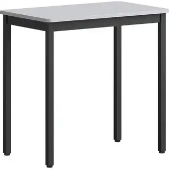 Lorell Utility Table - Gray Rectangle, Laminated Top - Powder Coated Black Base - 500 lb Capacity - 30" Table Top Width x 18.13" Table Top Depth - 30" Height - Assembly Required - Melamine Top Material - 1 Each