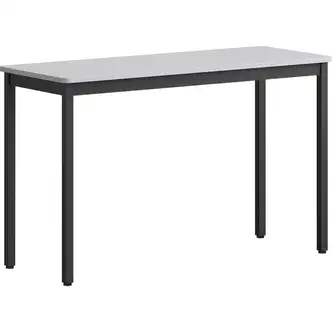 Lorell Utility Table - Gray Rectangle, Laminated Top - Powder Coated Black Base - 500 lb Capacity - 47.25" Table Top Width x 18.13" Table Top Depth - 30" Height - Assembly Required - Melamine Top Material - 1 Each