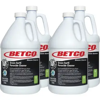Green Earth Peroxide Cleaner - Concentrate - 128 fl oz (4 quart) - Fresh Mint Scent - 4 / Carton - pH Neutral - Clear