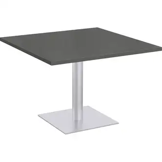 Special-T Sienna Bar-height Cafe Table - Gray Square Top - Powder Coated, Metallic Silver Base - 42" Table Top Width x 42" Table Top Depth x 1.25" Table Top Thickness - 42" Height - Assembly Required - High Pressure Laminate (HPL), Particleboard Top Mater
