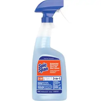 Spic and Span 3-in-1 Cleaner - 32 fl oz (1 quart) - Fresh Scent - 6 / Carton - Disinfectant, Streak-free - Blue