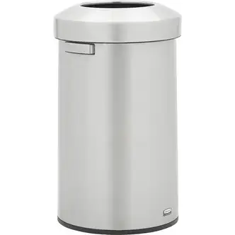 Rubbermaid Commercial Refine Waste Container - 23 gal Capacity - Round - Ergonomic Handle, Non-skid, Fingerprint Resistant, Durable - 29.6" Height x 17.7" Width - Metal - Stainless Steel - 1 Each