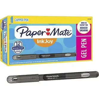 Paper Mate InkJoy Gel Pens - Medium Pen Point - Black Gel-based Ink - 144 / Carton