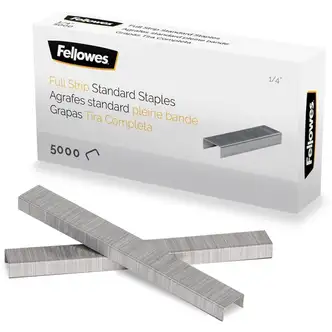 Fellowes ¼" Full Strip of Staples 5000pk - 1/4" - for Paper - Silver1 Each