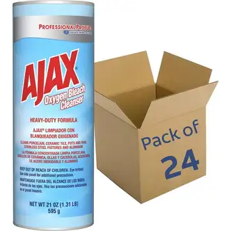 AJAX Oxygen Bleach Cleanser - 21 oz (1.31 lb) - Pleasant Scent - 24 / Carton - Heavy Duty - Blue